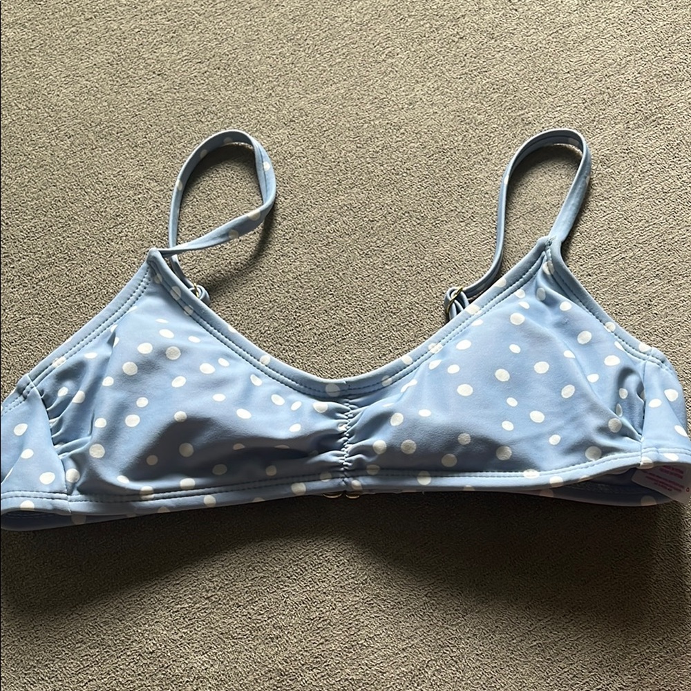 Xhilaration Blue Polka Dot Bikini Top